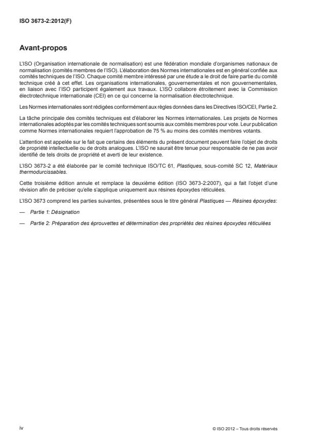 ISO 3673-2:2012 ISO 3673-2:2012 - Plastiques -- Résines époxydes - Page 4 preview