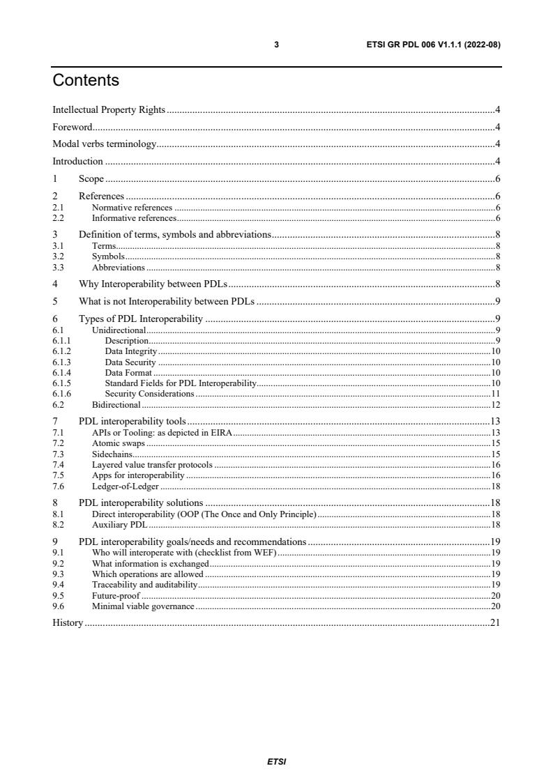 ETSI GR PDL 006 V1.1.1 (2022-08) - Permissioned Distributed Ledger (PDL); Inter-Ledger interoperability