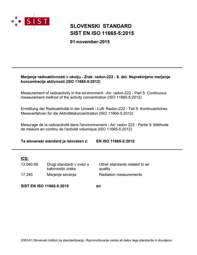 EN ISO 11665-5:2015