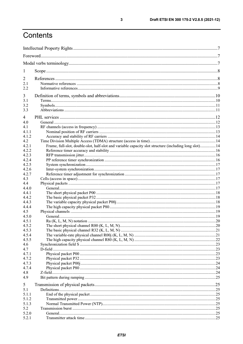 ETSI EN 300 175-2 V2.8.5 (2021-12) - Digital Enhanced Cordless Telecommunications (DECT); Common Interface (CI); Part 2: Physical Layer (PHL)