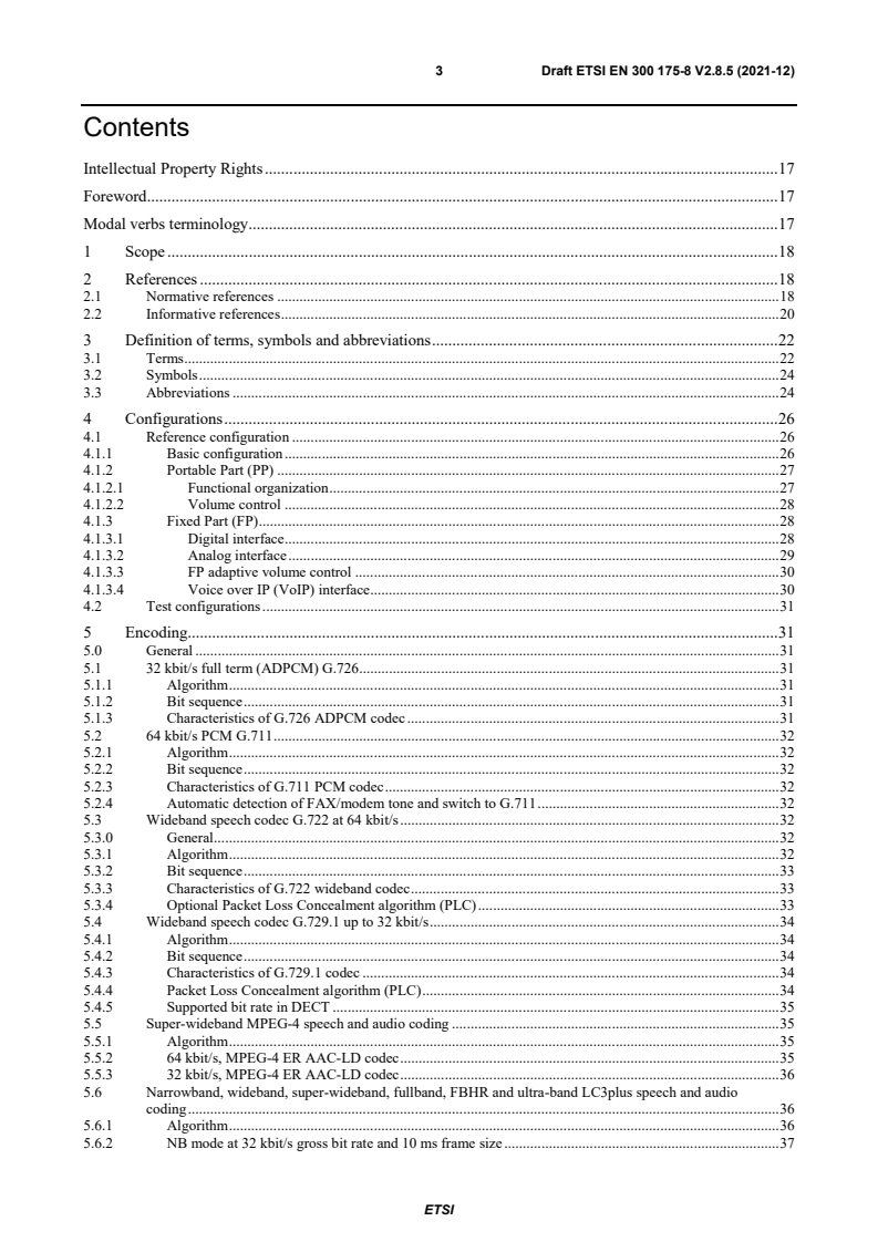 ETSI EN 300 175-8 V2.8.5 (2021-12) - Digital Enhanced Cordless Telecommunications (DECT); Common Interface (CI); Part 8: Speech and audio coding and transmission
