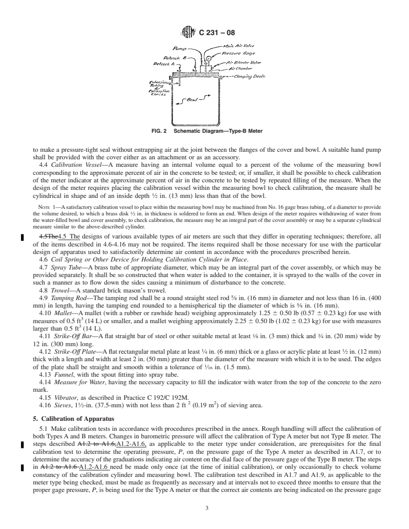 REDLINE ASTM C231-08 - Standard Test Method for  Air Content of Freshly Mixed Concrete by the Pressure Method