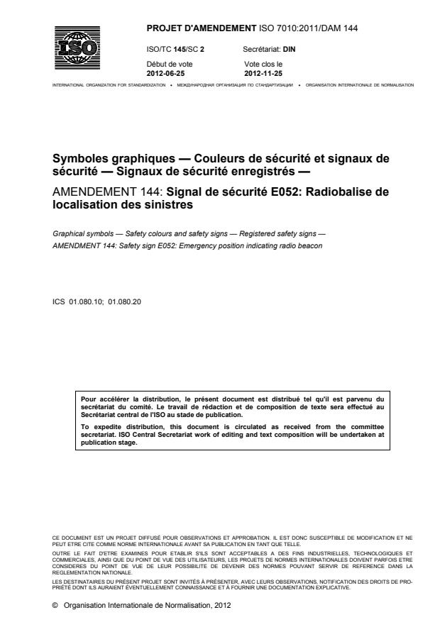 ISO 7010:2011/DAmd 144