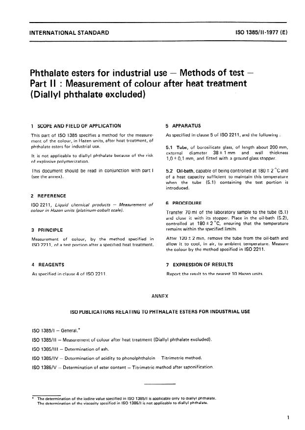 ISO 1385-2:1977 - Phthalate esters for industrial use -- Methods of test