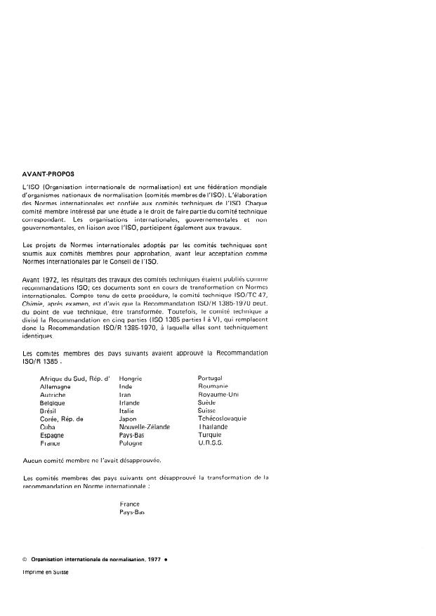 ISO 1385-3:1977 ISO 1385-3:1977 - Phtalates a usage industriel -- Méthodes d'essai - Page 2 preview