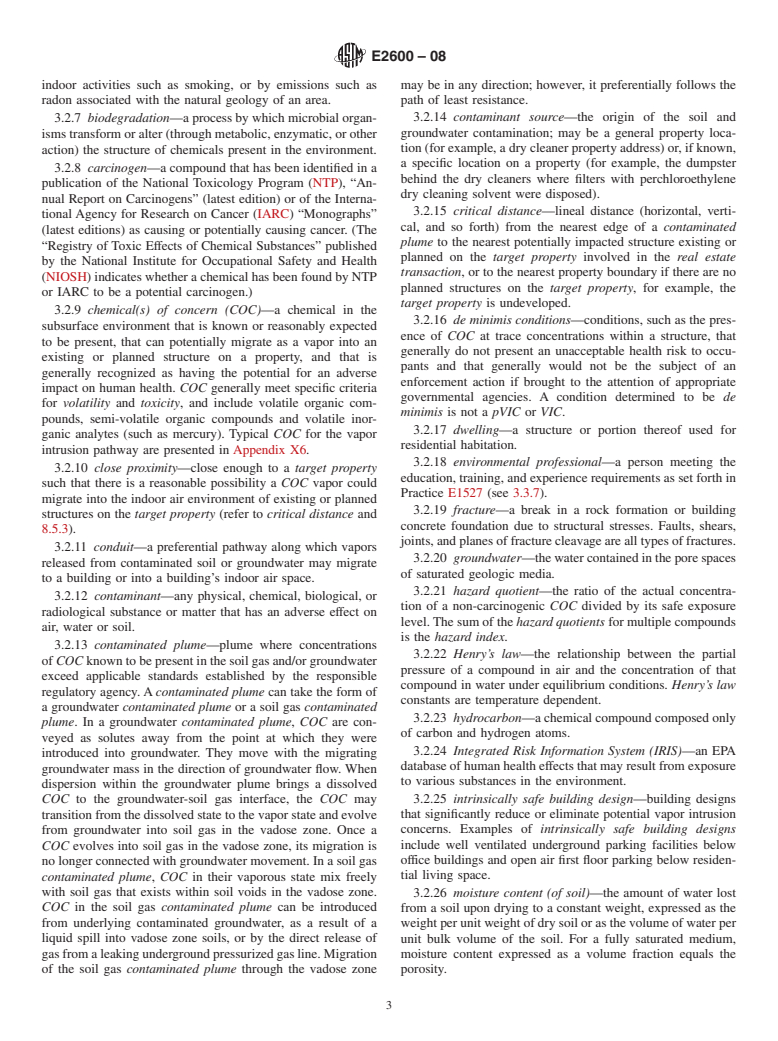 ASTM E2600-08 - Standard Practice for Assessment of Vapor Intrusion into Structures on Property Involved  in Real Estate Transactions