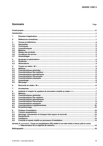 ISO 11297-3:2013 - Systemes de canalisations en plastique pour la rénovation des réseaux de branchements et de collecteurs d'assainissement enterrés sous pression