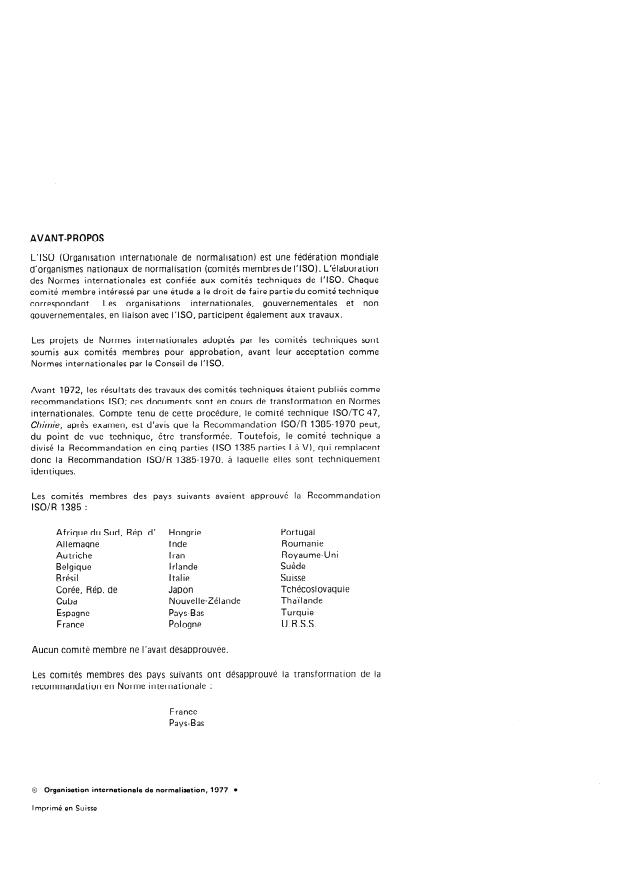 ISO 1385-5:1977 ISO 1385-5:1977 - Phtalates a usage industriel -- Méthodes d'essai - Page 2 preview