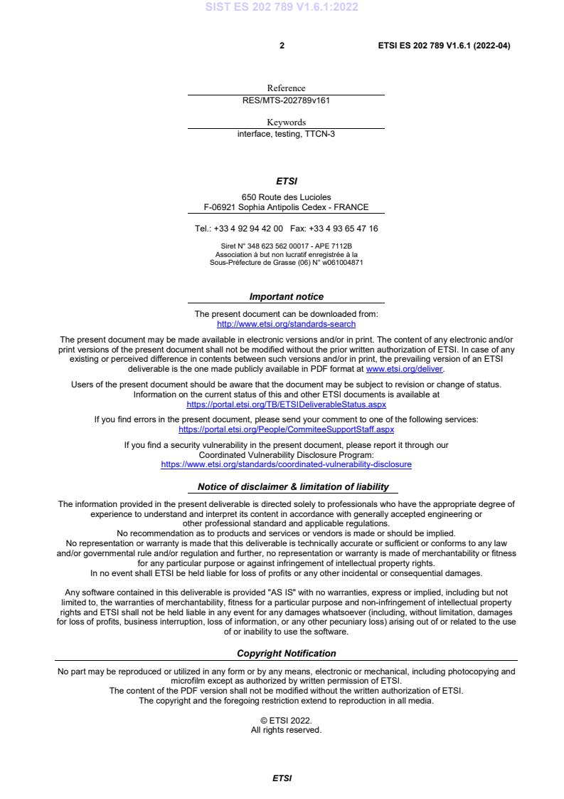 SIST ES 202 789 V1.6.1:2022 SIST ES 202 789 V1.6.1:2022 - Page 4 preview