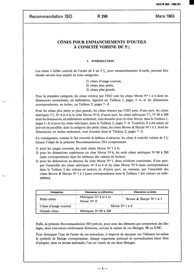 ISO/R 296:1963 - Title missing - Legacy paper document
Released:1/1/1963