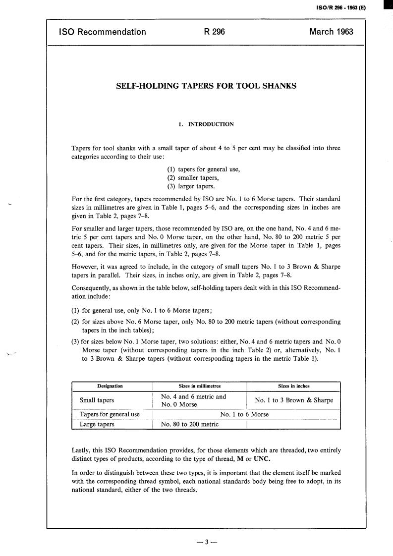 ISO/R 296:1963 - Title missing - Legacy paper document
Released:1/1/1963