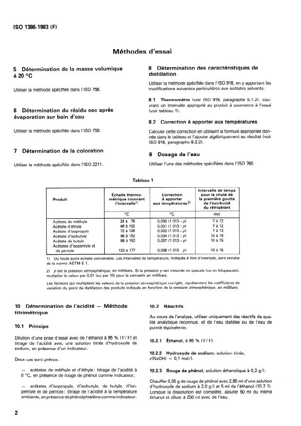 ISO 1386:1983 ISO 1386:1983 - Acétates solvants a usage industriel -- Méthodes d'essai - Page 4 preview