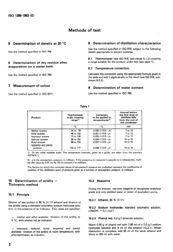 ISO 1386:1983 ISO 1386:1983 - Solvent acetates for industrial use -- Methods of test - Page 4 preview