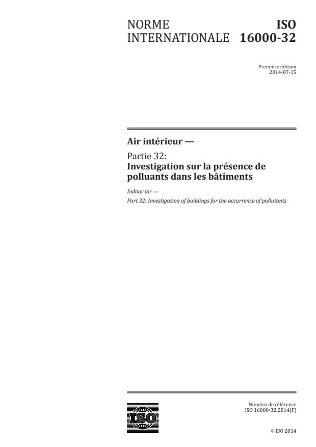 ISO 16000-32:2014 - Air intérieur