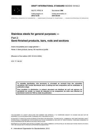 ISO 16143-2:2014 - Stainless steels for general purposes