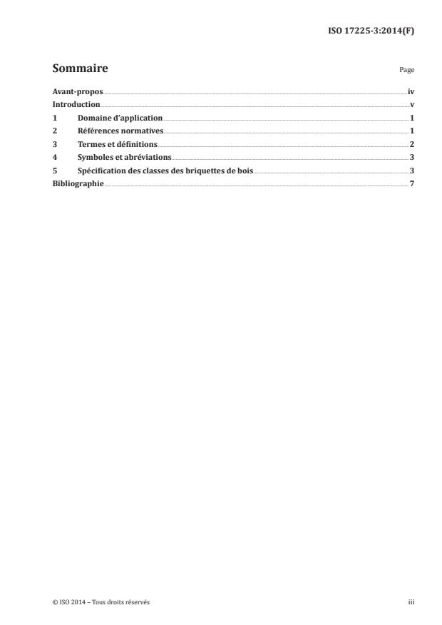 ISO 17225-3:2014 - Biocombustibles solides -- Classes et spécifications des combustibles