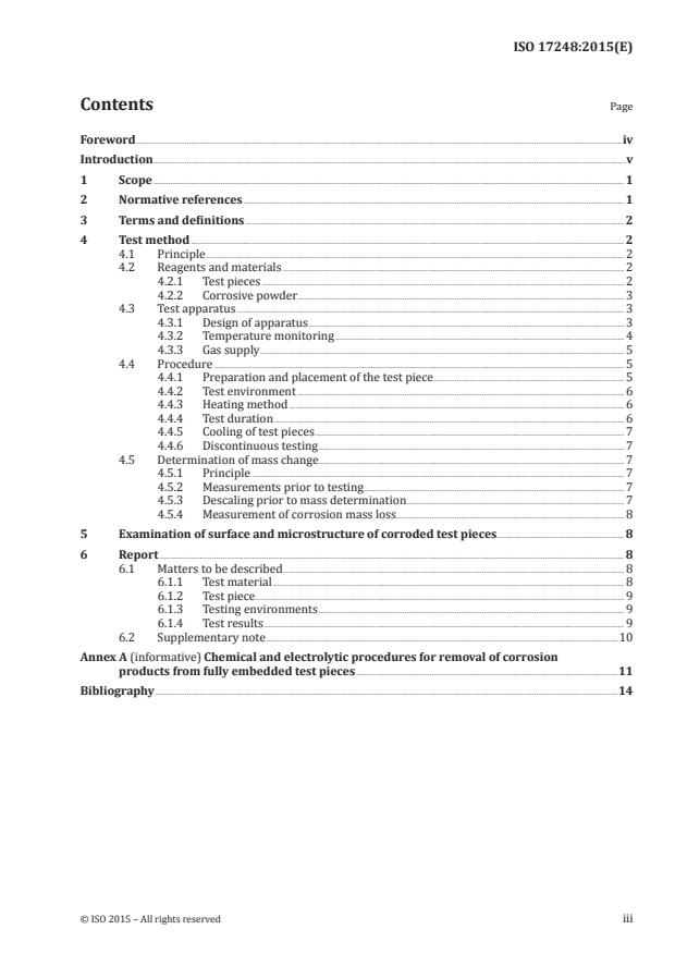 ISO 17248:2015 - Corrosion of metals and alloys -- Test method for high temperature corrosion testing of metallic materials by embedding in salt, ash, or other solids