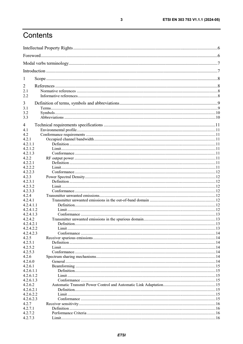 ETSI EN 303 753 V1.1.1 (2024-05) - Wideband Data Transmission Systems (WDTS) for Mobile and Fixed Radio Equipment operating in the 57 - 71 GHz band; Harmonised Standard for access to radio spectrum