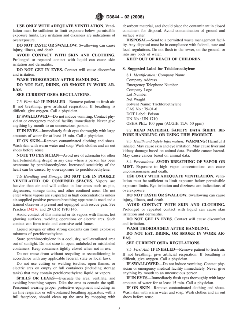 ASTM D3844-02(2008) - Standard Guide for Labeling Chlorinated Hydrocarbon Solvent Containers (Withdrawn 2013)