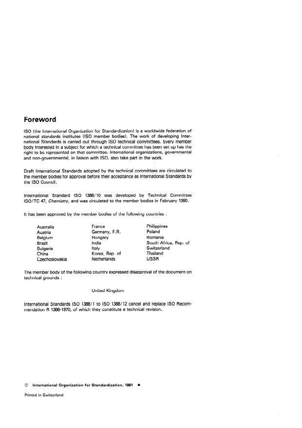 ISO 1388-10:1981 ISO 1388-10:1981 - Ethanol for industrial use -- Methods of test - Page 2 preview