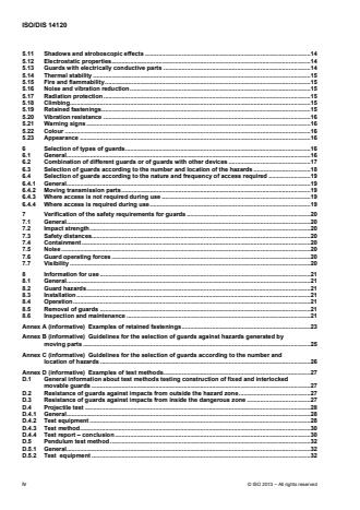 ISO 14120:2015 ISO 14120:2015 - Safety of machinery -- Guards -- General requirements for the design and construction of fixed and movable guards - Page 4 preview
