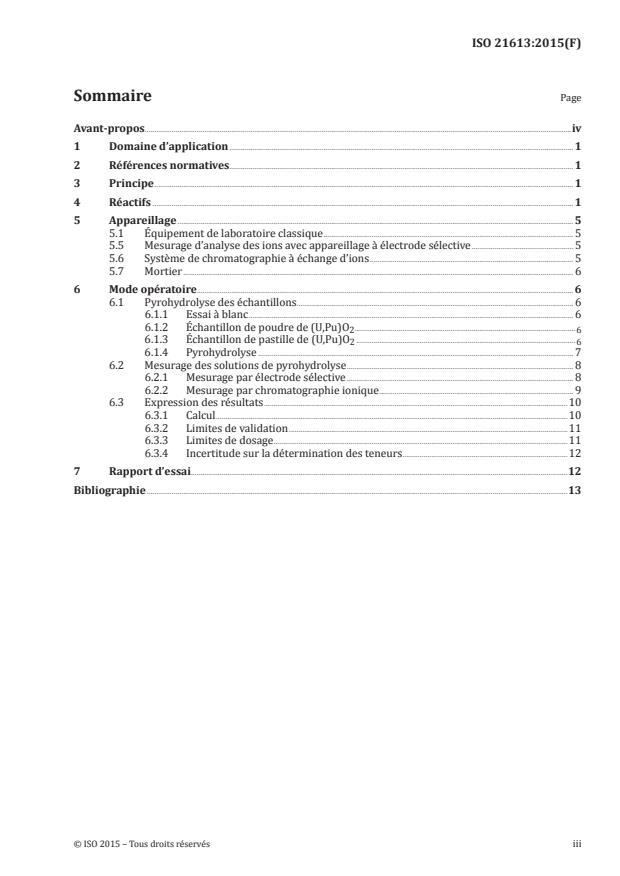ISO 21613:2015 - Poudres et pastilles frittées (U,Pu)O2 -- Détermination du chlore et du fluor