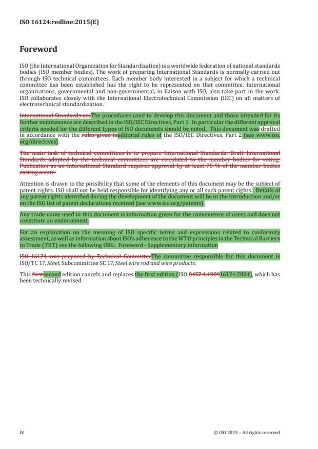 ISO 16124:2015 REDLINE ISO 16124:2015 - Steel wire rod -- Dimensions and tolerances - Page 4 preview