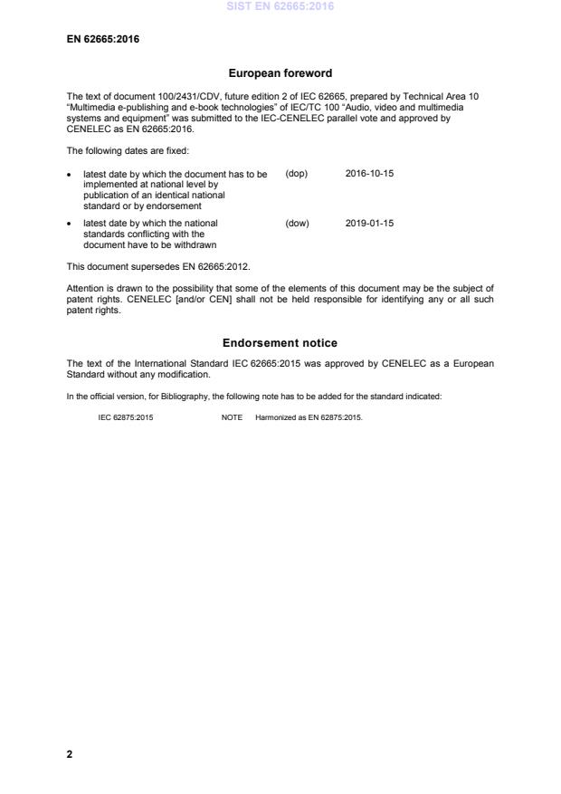 SIST EN 62665:2016 SIST EN 62665:2016 - BARVE - Page 4 preview