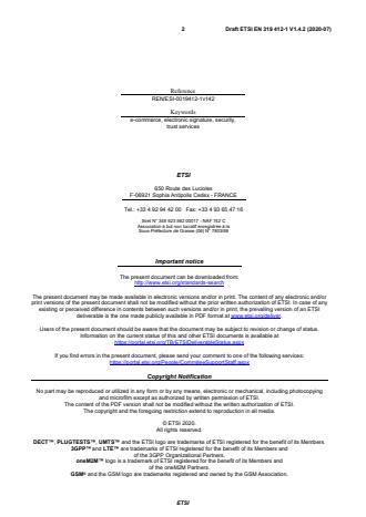SIST EN 319 412-1 V1.4.4:2021 ETSI EN 319 412-1 V1.4.2 (2020-07) - Electronic Signatures and Infrastructures (ESI); Certificate Profiles; Part 1: Overview and common data structures - Page 2 preview