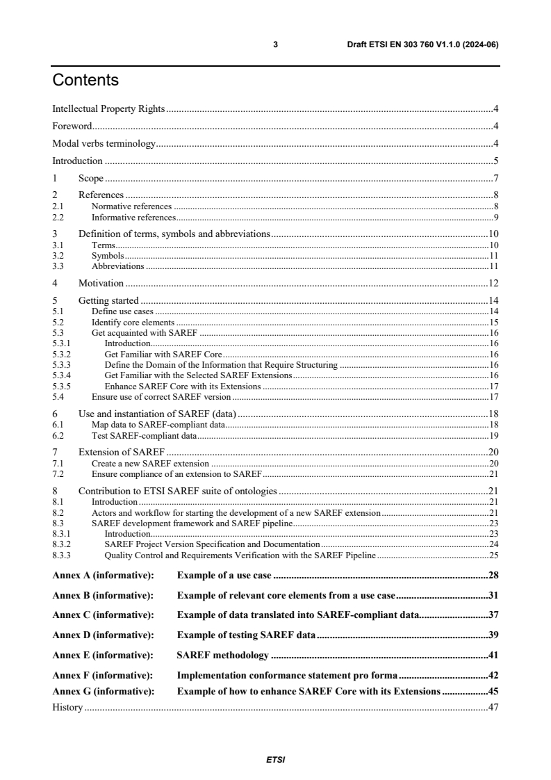 ETSI EN 303 760 V1.1.0 (2024-06) - SmartM2M; SAREF Guidelines for IoT Semantic Interoperability; Develop, apply and evolve Smart Applications ontologies