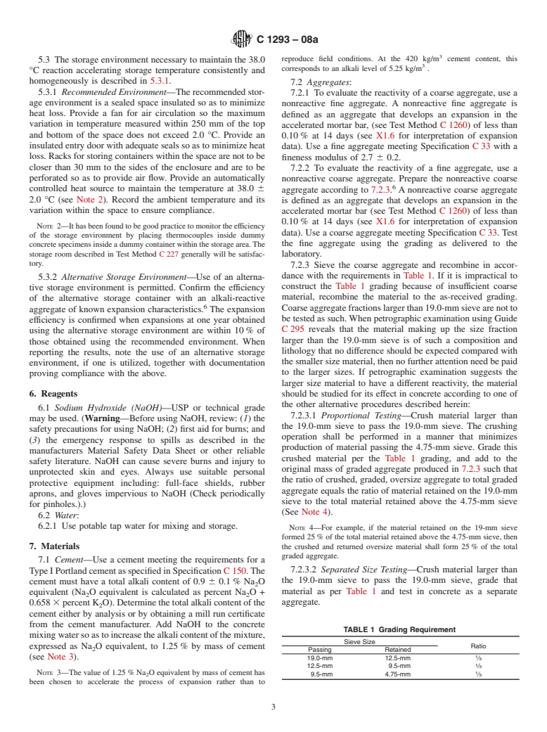 ASTM C1293-08a - Standard Test Method for  Determination of Length Change of Concrete Due to Alkali-Silica Reaction