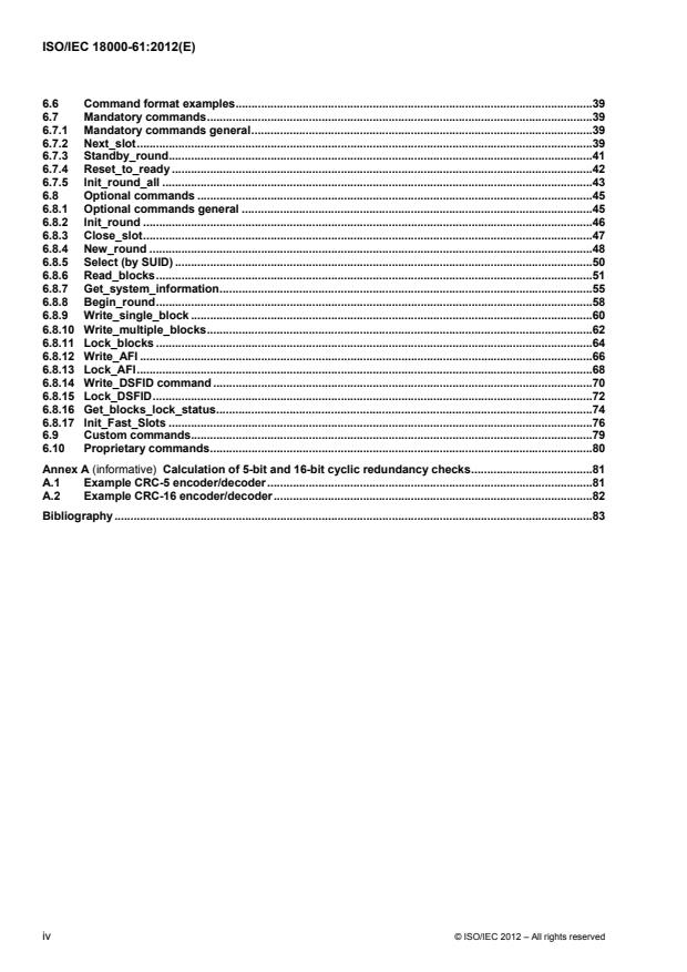 ISO/IEC 18000-61:2012 ISO/IEC 18000-61:2012 - Information technology -- Radio frequency identification for item management - Page 4 preview