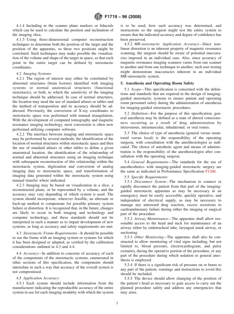 ASTM F1719-96(2008) - Standard Specification for  Image-Interactive Stereotactic and Localization Systems (Withdrawn 2017)