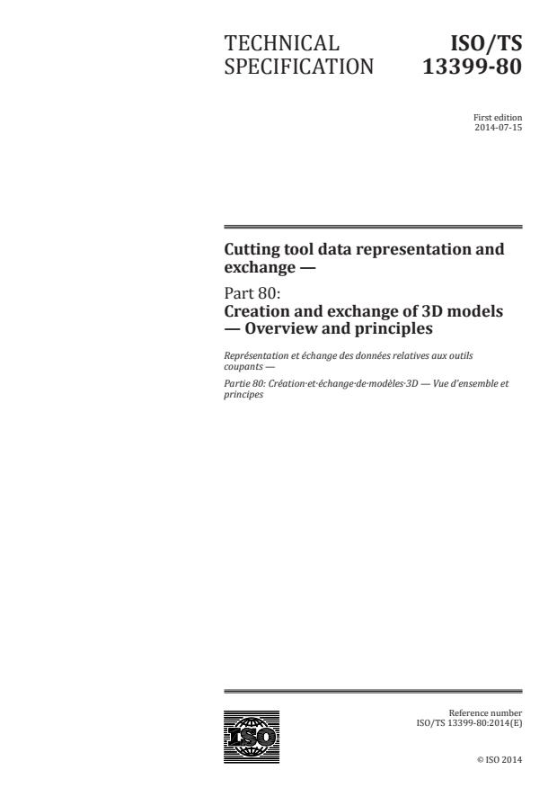 ISO/TS 13399-80:2014 - Cutting tool data representation and exchange