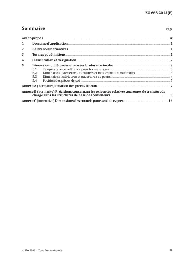 ISO 668:2013 - Conteneurs de la série 1 -- Classification, dimensions et masses brutes maximales