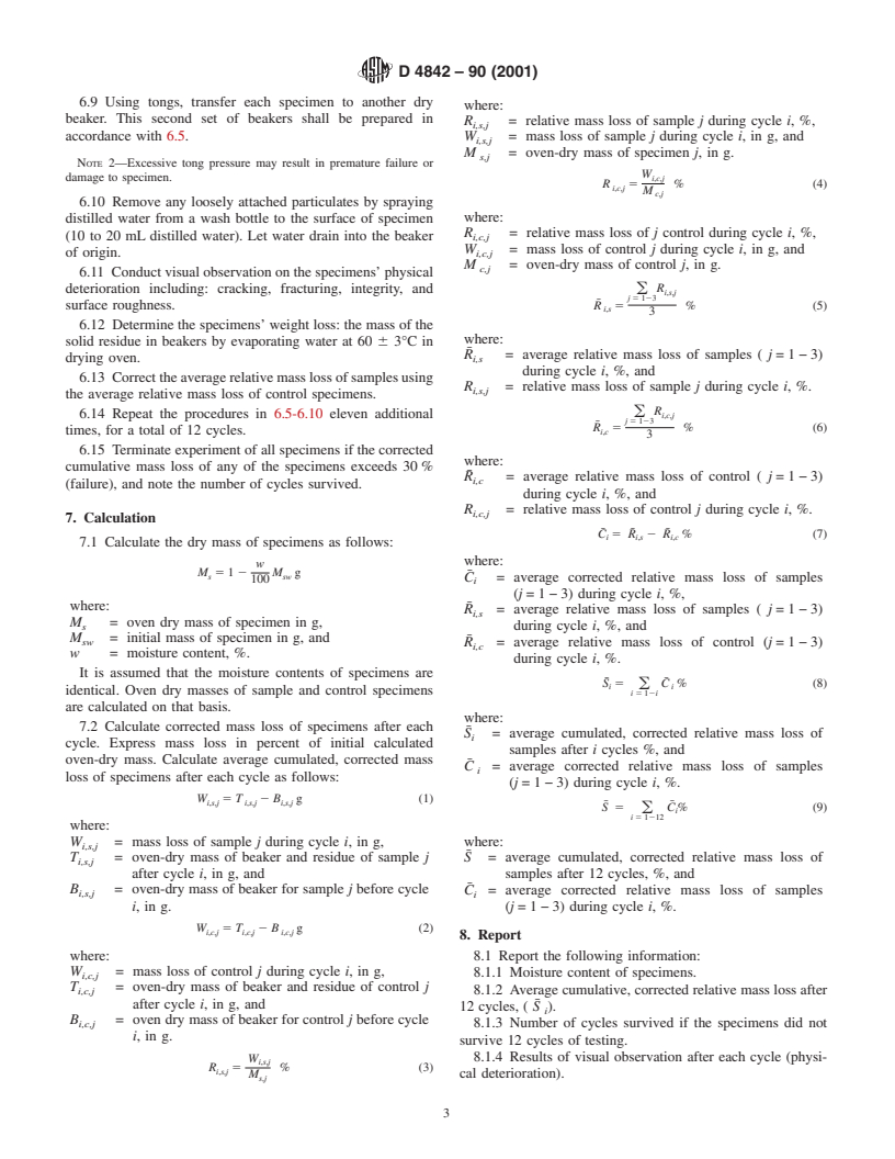 ASTM D4842-90(2001) - Standard Test Method for Determining the Resistance of Solid Wastes to Freezing and Thawing (Withdrawn 2006)