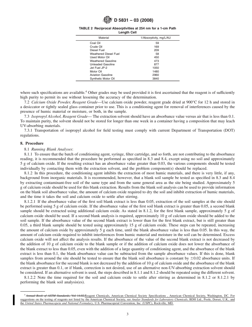 REDLINE ASTM D5831-03(2008) - Standard Test Method for  Screening Fuels in Soils