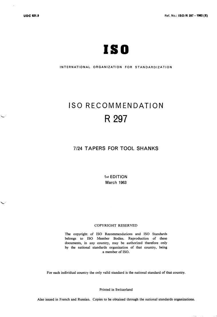 ISO/R 297:1963 - Title missing - Legacy paper document
Released:1/1/1963