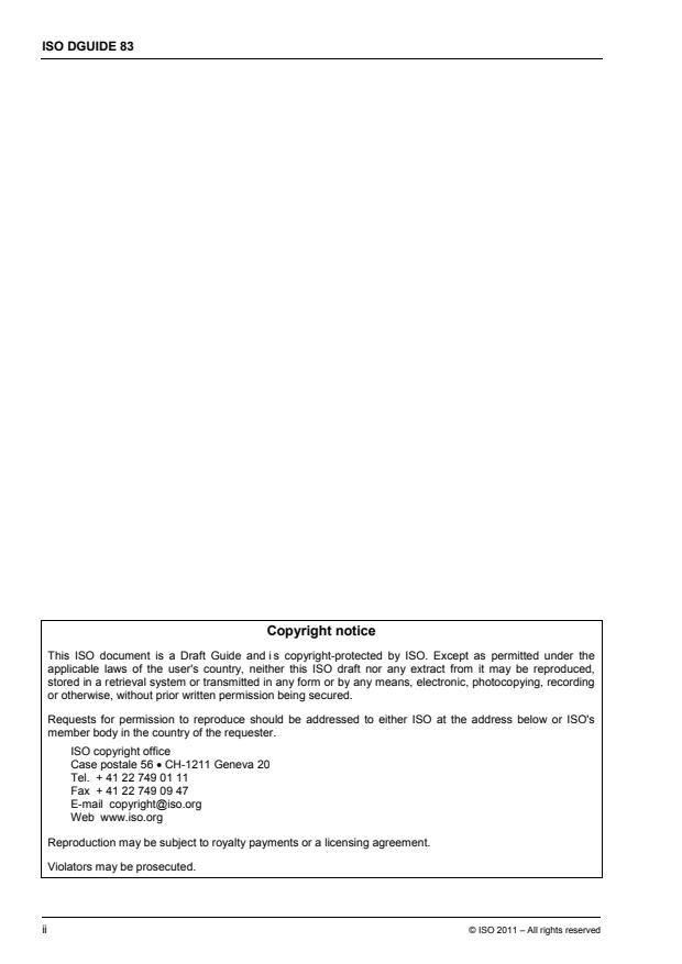 ISO/DGuide 83 ISO/DGuide 83 - High level structure and identical text for management system standards and common core management system terms and definitions - Page 2 preview