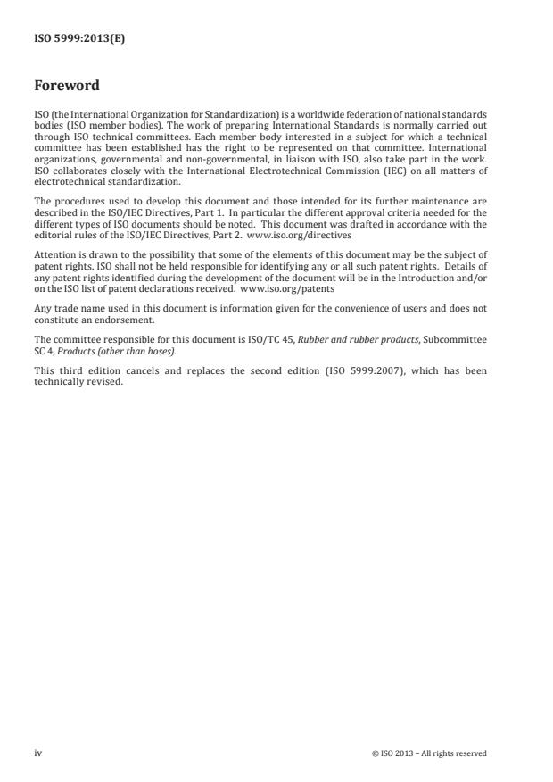 ISO 5999:2013 ISO 5999:2013 - Flexible cellular polymeric materials -- Polyurethane foam for load-bearing applications excluding carpet underlay -- Specification - Page 4 preview