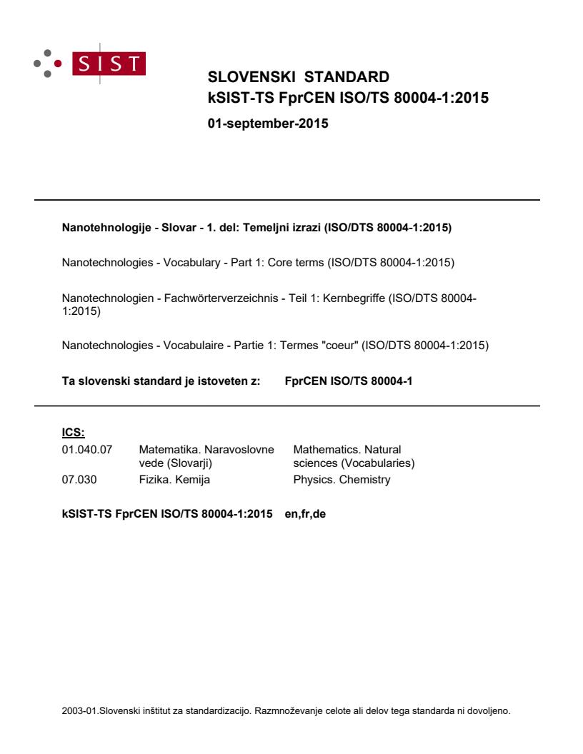 kTS FprCEN ISO/TS 80004-1:2015