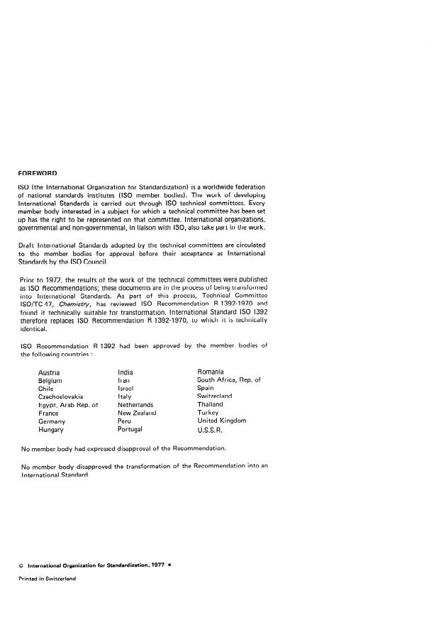 SIST ISO 1392:1995 ISO 1392:1977 - Determination of crystallizing point -- General method - Page 2 preview