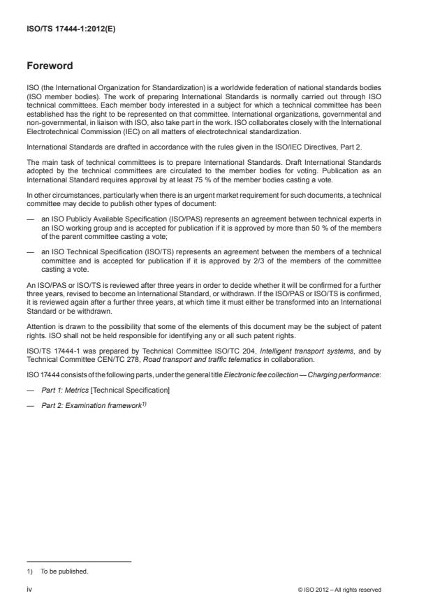 ISO/TS 17444-1:2012 ISO/TS 17444-1:2012 - Electronic fee collection -- Charging performance - Page 4 preview