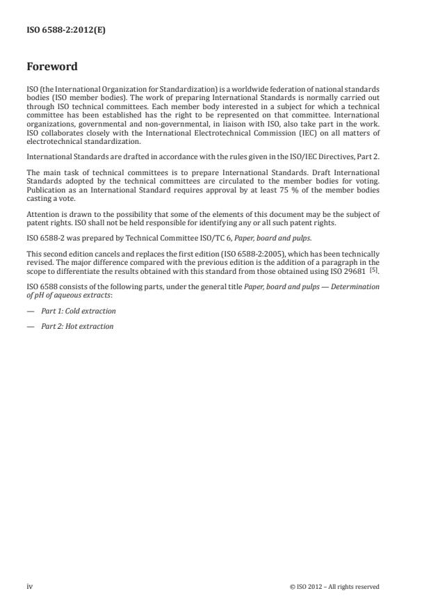 ISO 6588-2:2012 ISO 6588-2:2012 - Paper, board and pulps -- Determination of pH of aqueous extracts - Page 4 preview
