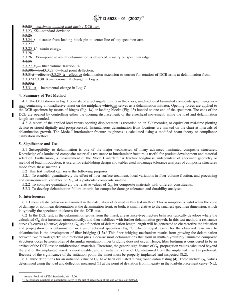 REDLINE ASTM D5528-01(2007)e1 - Standard Test Method for Mode I Interlaminar Fracture Toughness of Unidirectional Fiber-Reinforced Polymer Matrix Composites