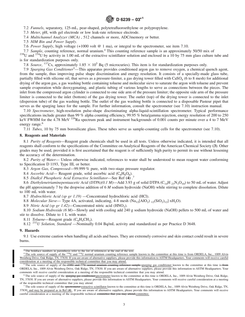 REDLINE ASTM D6239-03e1 - Standard Test Method for Uranium in Drinking Water by High-Resolution Alpha-Liquid-Scintillation Spectrometry