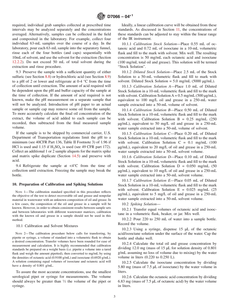 ASTM D7066-04e1 - Standard Test Method for dimer/trimer of chlorotrifluoroethylene (S-316) Recoverable Oil and Grease and Nonpolar Material by Infrared Determination