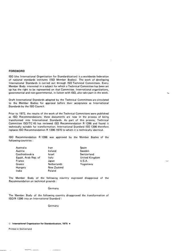 ISO 1396:1975 ISO 1396:1975 - Vulcanized and unvulcanized compounded rubber -- Determination of copper content -- Zinc diethyldithiocarbamate photometric method - Page 2 preview
