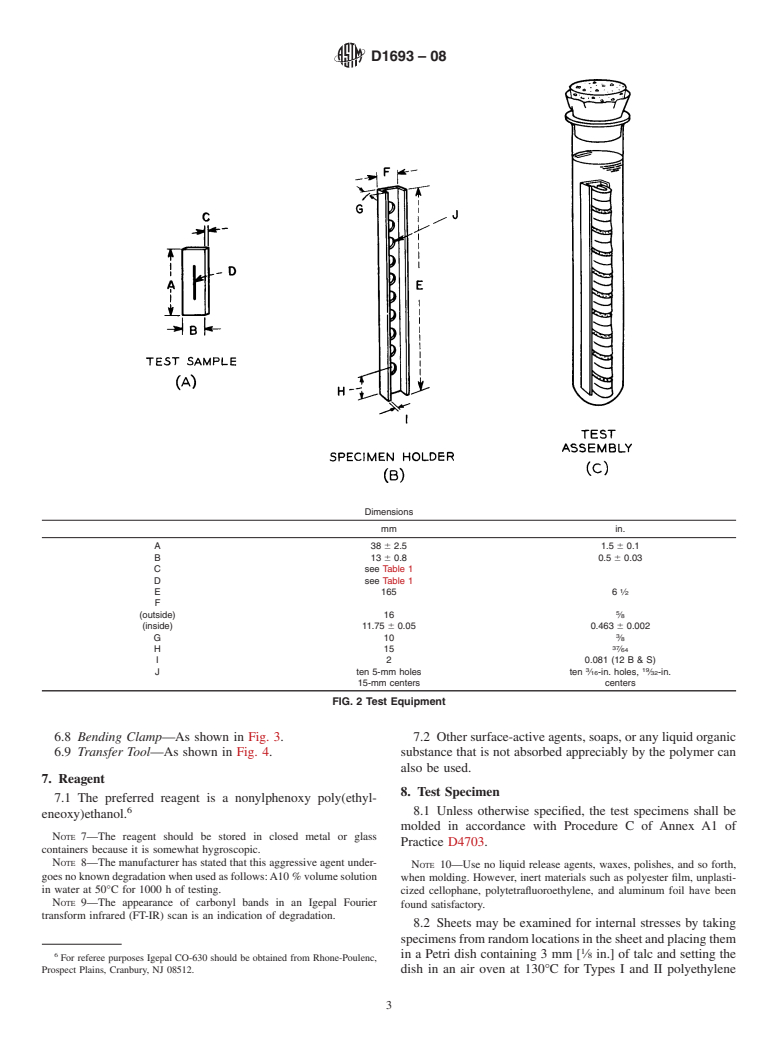 ASTM D1693-08 - Standard Test Method for  Environmental Stress-Cracking of Ethylene Plastics