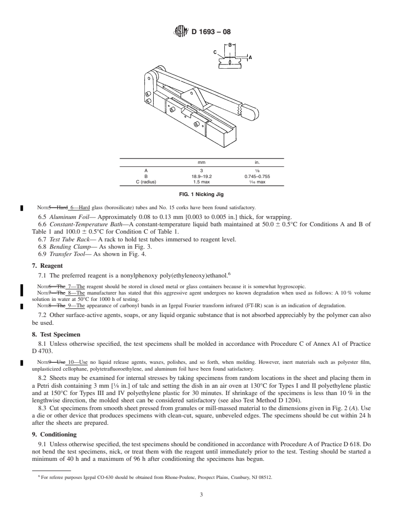 REDLINE ASTM D1693-08 - Standard Test Method for  Environmental Stress-Cracking of Ethylene Plastics